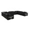 Homeroots Black Italian Leather Power Reclining U Shaped Twelve Piece Sectional With Console 634661 - alternate 1