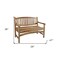 Homeroots 26in Natural Teak Solid Wood Garden Bench 376762 - alternate 5