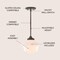 Jonathan Y Kurtz 9.5" Adjustable Drop Metal/Glass LED Pendant, Oil Rubbed Bronze JYL3517C - alternate 6