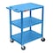 Luxor Utility Cart - 3 Shelves Structural Foam Plastic HE34-BU - alternate 8
