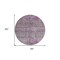 Homeroots 8' Purple And Gray Round Floral Washable Indoor Outdoor Area Rug 606208 - alternate 7
