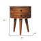Homeroots 20" Brown Solid Wood Round Two Drawer Nightstand 651886 - alternate 8