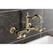 Kingston Brass Two-Handle Wall Mount Bridge Kitchen Faucet, Polished Brass KS1262BAL - alternate 5