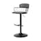 Homeroots Gray and Black Faux Leather with Metal Swivel Low Back Adjustable Height Bar Chair 534446 - alternate 9