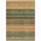 Homeroots 5' X 8' Wheat Brown And Teal Blue Striped Washable Indoor Outdoor Area Rug 614852 - alternate 5