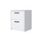 Homeroots 19" White Wood Two Drawer Nightstand with Integrated Tech 518171 - alternate 1