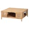 Bali & Pari Kalimantan Bohemian Light Honey Rattan and Mahogany Wood Square Coffee Table 248-13685-ZORO - alternate 1