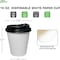 Ecoquality 10oz White Disposable Paper Coffee Cups with Black DomeLids - For Office, and Latte, 25PK EQ10WPCBDL-25 - alternate 6