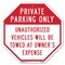 Signmission Private Parking Only Unauthorized V, 10 Inch X 10 Inch, Aluminum Metal Signs OC-A-10-173 - alternate 1