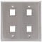 Hubbell Premise Wiring Plate, 4 Ports, Gray, Wall SSF204 - alternate 1