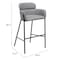 Homeroots 30" Slate Gray And Black Fabric And Steel Bar Height Bar Chair 555662 - alternate 8