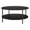 Homeroots 36" Black Glass And Steel Round Coffee Table With Shelf 520980 - alternate 1