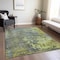 Homeroots 8' X 10' Fern Green Gray And Olive Green Abstract Washable Indoor Outdoor Area Rug 618229 - alternate 8