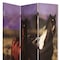 Homeroots 72" Brown Canvas Folding Three Panel Screen Room Divider 274695 - alternate 7