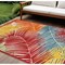 Homeroots 8' X 10' Orange Yellow Red Blue And Green Palm Leaf Indoor Outdoor Area Rug 550358 - alternate 6