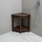Homeroots Curvilinear Dark Brown Teak 18" Corner Shower Bench With Shelf 383307 - alternate 6