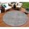 Homeroots 8' Pewter And Gray Round Aztec Washable Indoor Outdoor Area Rug 615556 - alternate 1