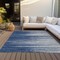 Homeroots 3' X 5' Navy Blue Gray And Ivory Striped Washable Indoor Outdoor Area Rug 597265 - alternate 7