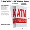 Signmission Atm Inside, Plastic Signs Only 24 Inch x 36 Inch, Corrugated Plastic, 2PK CSB-2436-2PACK-Atm Inside - alternate 2