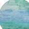 Homeroots 8' Teal Blue And Aqua Round Striped Washable Indoor Outdoor Area Rug 610909 - alternate 8