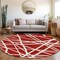 Homeroots 8' Red And Ivory Round Geometric Washable Indoor Outdoor Area Rug 600488 - alternate 4