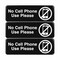Excello Global Products No Cell Phone Use Please Indoor/Outdoor Wall Sign, 9 x 3, Black Face, White Graphics, 3PK EGP-HD-0266-S - alternate 1