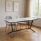 Homeroots 63" Gray White and Black Ceramic and Metal Trestle Base Dining Table 555172 - alternate 5