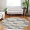 Homeroots 8' Beige And Gray Round Geometric Washable Indoor Outdoor Area Rug 604847 - alternate 7