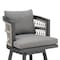 Armen Living Zella Outdoor Patio Swivel Counter Stool in Aluminum with Light Gray Rope and Earl Gray Cushions LCZESWBAGRY26 - alternate 6
