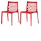 Homeroots Set of Two Red Heavy Duty Plastic Outdoor Stacking Dining Chairs, 2PK 565269 - alternate 5