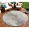 Homeroots 8' Taupe And Lavender Round Abstract Washable Indoor Outdoor Area Rug 611395 - alternate 1