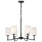 Nuvo Liam, 6 Light Chandelier, Matte Black, White Opal Glass 60/8216 - alternate 6
