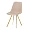 Leisuremod Markley Modern Leather Dining Chair With Gold Legs in Taupe, 4PK MCG18TP4 - alternate 10