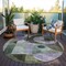 Homeroots 8' Olive Green Purple And Gray Round Geometric Washable Indoor Outdoor Area Rug 604416 - alternate 8