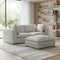 Homeroots 88" Gray Fabric Sofa With Ottoman With Brown Legs 641067 - alternate 6