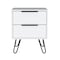 Homeroots 22" White Two Drawer Faux Wood Nightstand 478279 - alternate 5