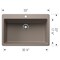 Blanco Liven SILGRANIT 33in Super Single Dual Mount Kitchen Sink - Truffle 443198 - alternate 3