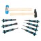 Performance Tool 9 pc. Hammer and Punch Set, Machinist Hammer, Nylon Hammer, Chisels, Punches M7047 - alternate 1