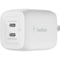 Belkin Dual Port Usb C Pd Wall Charger With Pps 45w, White WCH011DQWH - alternate 1