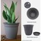 Hc Companies Eclipse 8'' Warm Gray Planter with Saucer ECA08000A42 - alternate 5