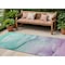 Homeroots 8' Runner Green Abstract Washable Non Skid Indoor Outdoor Runner Rug 559785 - alternate 1