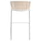 Leisuremod Ervilla Wicker Bar Stool with Fabric Seat and White Powder Coated Steel Frame, White EBW-31W - alternate 6