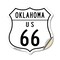 Signmission Oklahoma Route Marker Shield Sign Us 66, 18 Inch X 18 Inch, Vinyl Decal SHI-D-18-426 - alternate 1