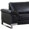 Homeroots 90" Black Italian Leather Sofa With Silver Legs 329613 - alternate 4