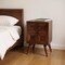 Homeroots 24" Chestnut Solid Wood Square Carved Geometric Two Drawer Nightstand 651598 - alternate 17