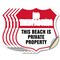 Signmission No Trespassing Shield Sign This Beach Is, 4 inch X 4 inch, Vinyl Decal, 5PK SHI-D-5PACK-4-417 - alternate 1