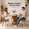 Leisuremod Nymia Modern Leather or Velvet Dining Chair with Splayed Iron Legs, 2PK NCWN-22LBR2 - alternate 8