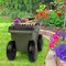 Pure Garden Rolling Garden Cart w/ Seat Plastic Storage w/ Bench & Interior Tool Tray Gardening Stool 50-LG1502 - alternate 10