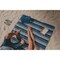 Picnic Time Family Of Brands Blanket Tote Outdoor Picnic Blanket, Blue Stripe Pattern with Navy Flap 820-00-107-000-0 - alternate 8