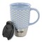 Mr. Coffee Coupleton Dot 4 Piece 15 Oz Stoneware and Stainless Steel Travel Mug Set with Lid in Blue 138933.01 - alternate 5